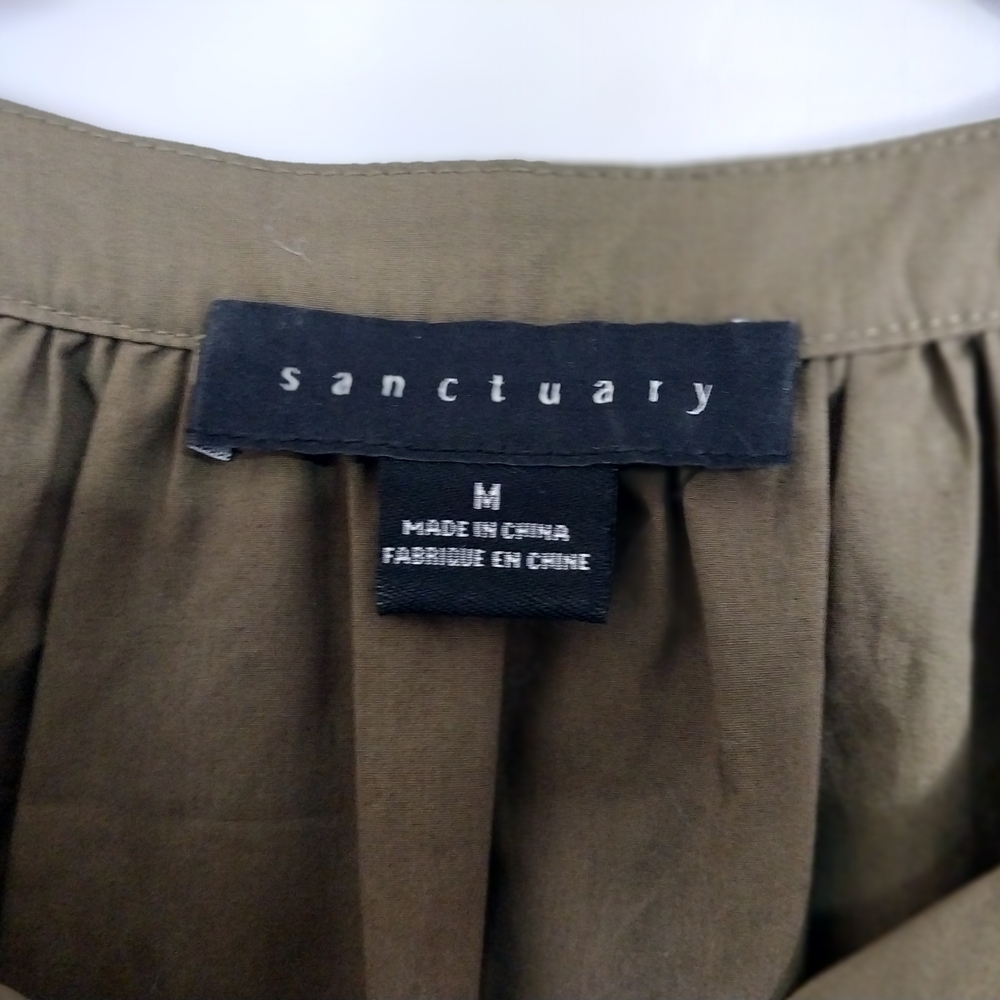 Sanctuary Size M Olive Green Mini Dress Cotton Made In China - Picture 8 of 13